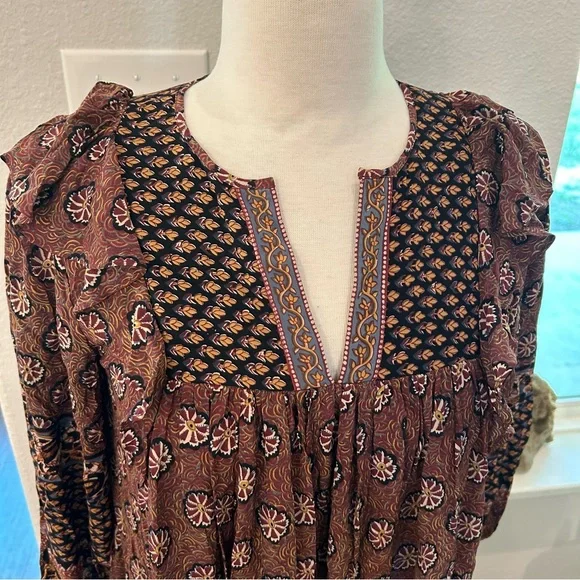 FRYE Jenna Bohemian Aniversary Collection ruffle midi dress Size XS - Picture 3 of 10